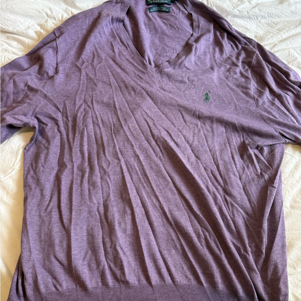 Polo Ralph Lauren Purple V-Neck Sweater